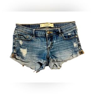 Abercrombie & Fitch Low Rise Blue Jean Shorts